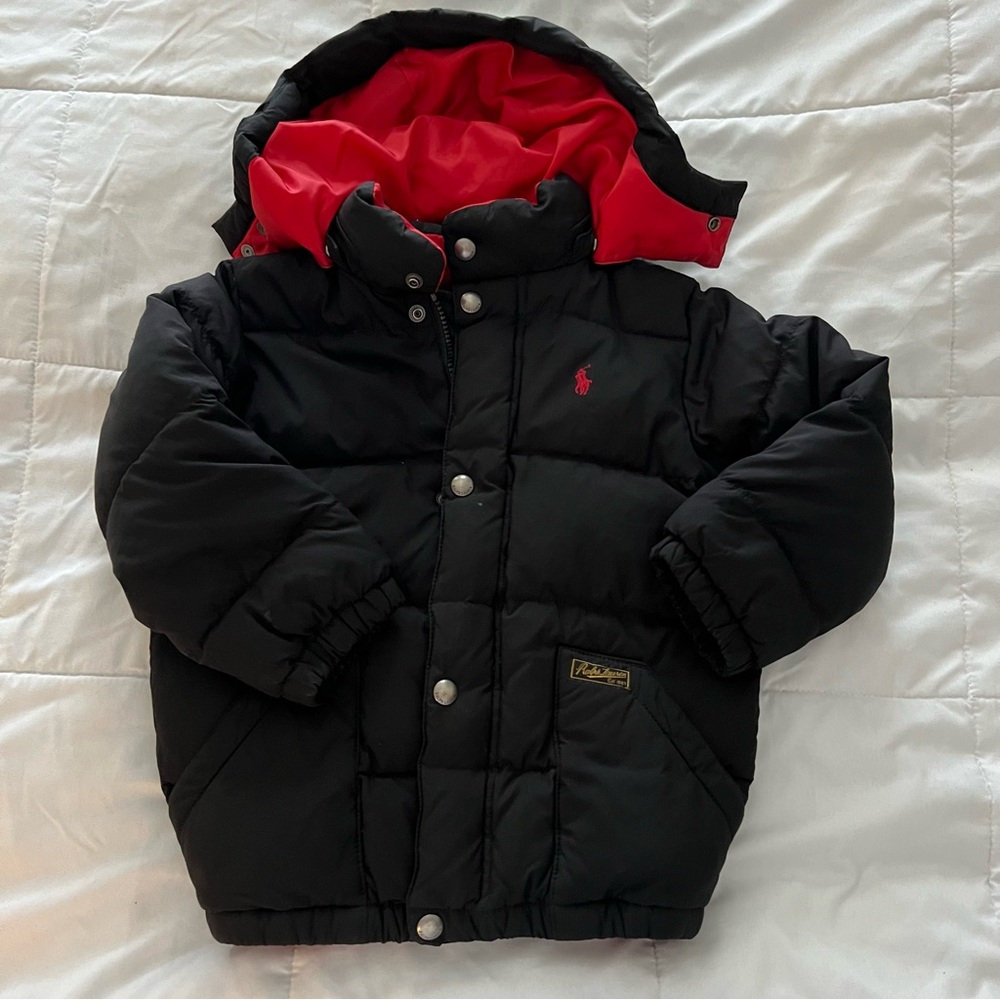 Polo by Ralph Lauren Black and Red Kids Puffer Jacket